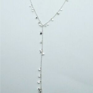 silver lariat Y-drop necklace